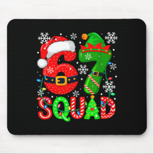 67 Squad Christmas Santa Elf Colorful Costume Kids Mouse Pad