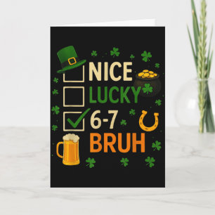 67 St Patricks Day Funny Six Seven Shamrock 67 Mem Card