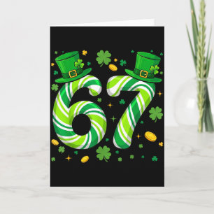67 St Patricks Funny Six Seven Meme Leprechaun Boy Card