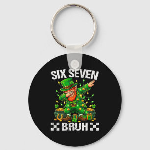 67 St Patricks Funny Six Seven Meme Leprechaun Boy Keychain