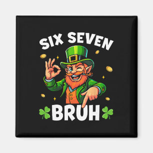 67 St Patricks Funny Six Seven Meme Leprechaun Boy Magnet