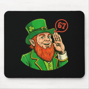 67 St Patricks Funny Six Seven Meme Leprechaun Boy Mouse Pad