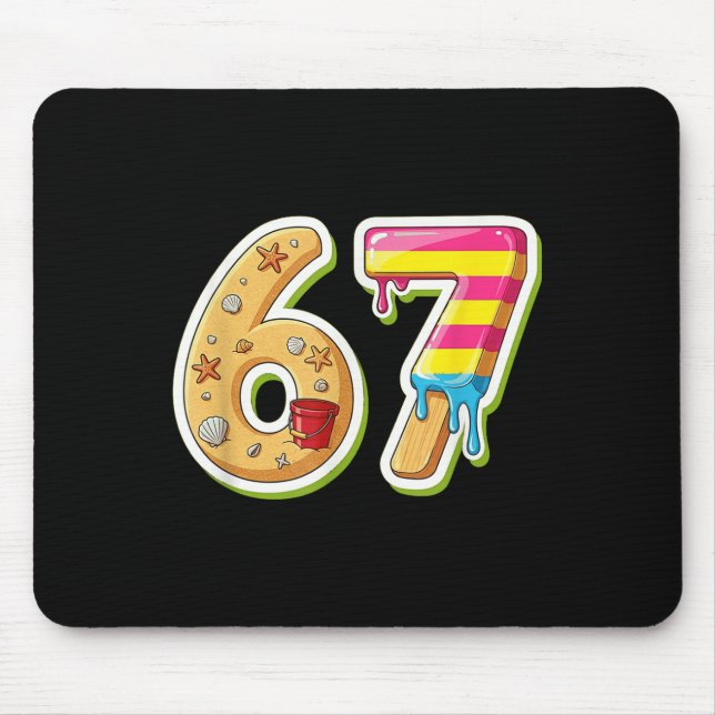 67 Summer Beach Ice Cream Sand Design  Mouse Pad (Front)
