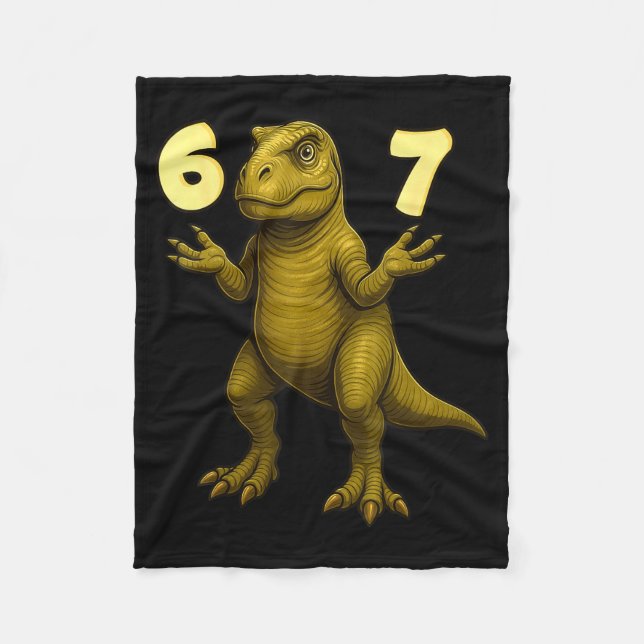 67 T-rex Hands Motion Dinosaur Meme For Kids Teens Fleece Blanket (Front)