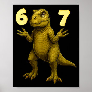 67 T-rex Hands Motion Dinosaur Meme For Kids Teens Poster