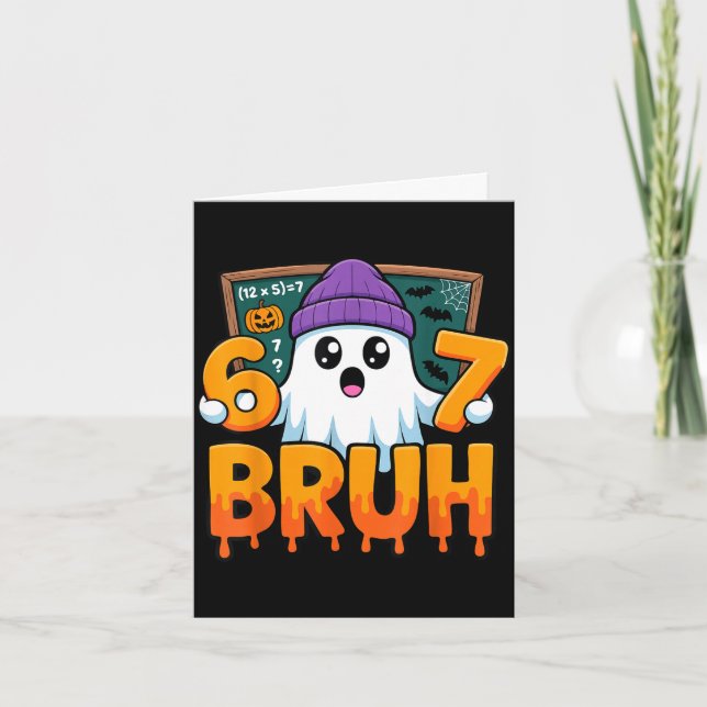 67 teacher ghost six seven meme math equation bruh card (Front)