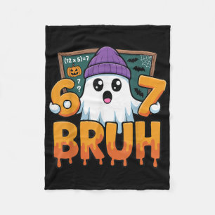 67 Teacher Ghost Six Seven Meme Math Equation Bruh Fleece Blanket