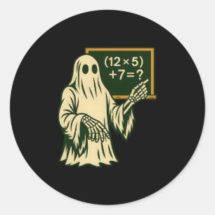 67 Teacher Halloween Ghost Six Seven Meme Brainrot Classic Round Sticker
