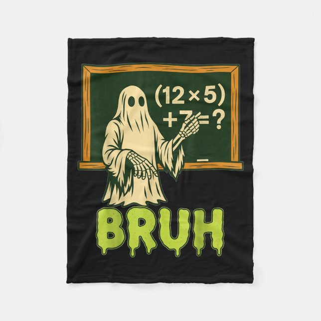 67 Teacher Halloween Ghost Six Seven Meme Brainrot Fleece Blanket (Front)