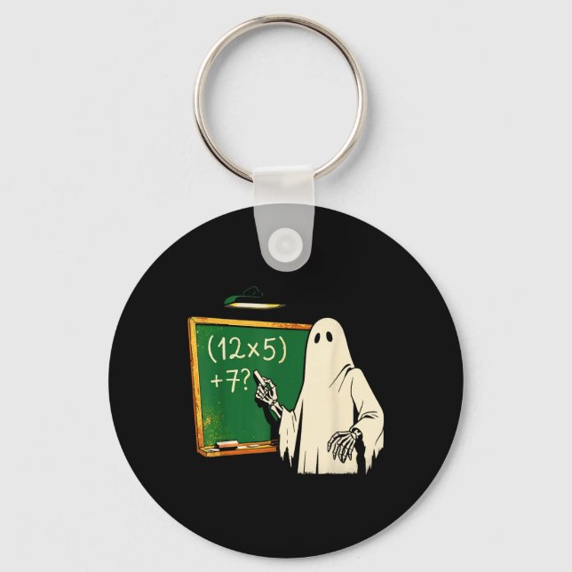 67 Teacher Halloween Ghost Six Seven Meme Brainrot Keychain (Front)
