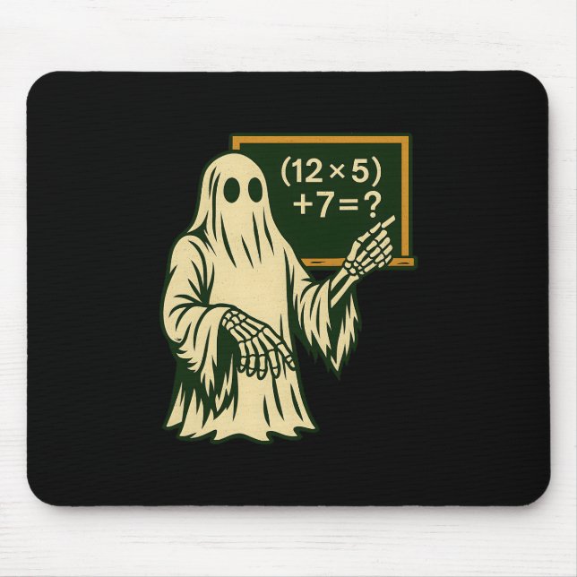 67 Teacher Halloween Ghost Six Seven Meme Brainrot Mouse Pad (Front)