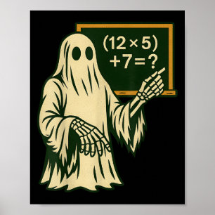 67 Teacher Halloween Ghost Six Seven Meme Brainrot Poster