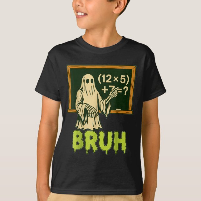 67 Teacher Halloween Ghost Six Seven Meme Brainrot T-Shirt (Front)