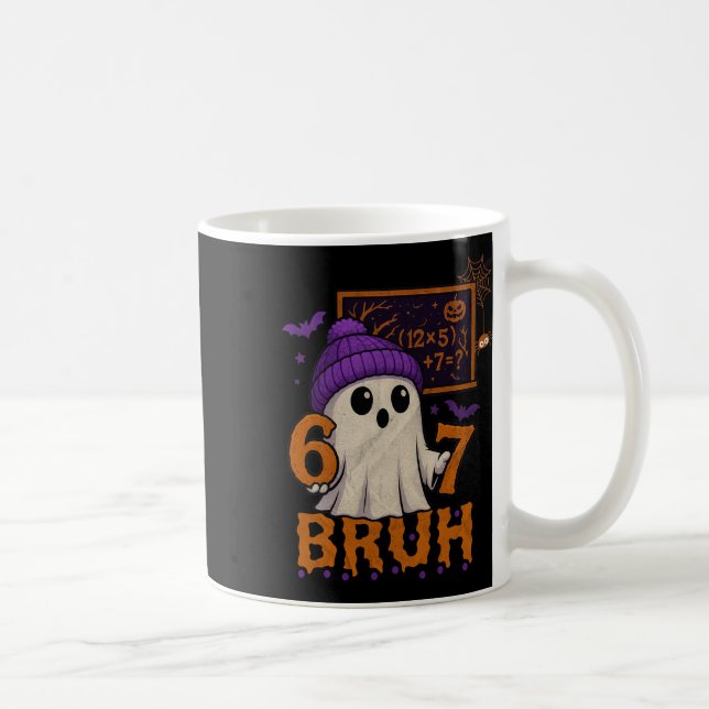 67 Teacher Halloween Ghost Six Seven Meme Math Equ Coffee Mug (Right)