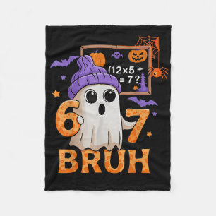 67 Teacher Halloween Ghost Six Seven Meme Math Equ Fleece Blanket