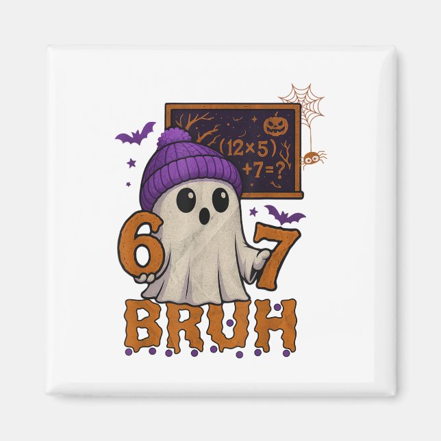 67 Teacher Halloween Ghost Six Seven Meme Math Equ Magnet (Front)