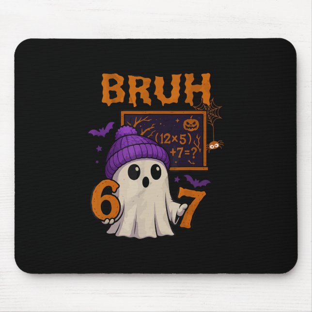 67 Teacher Halloween Ghost Six Seven Meme Math Equ Mouse Pad (Front)