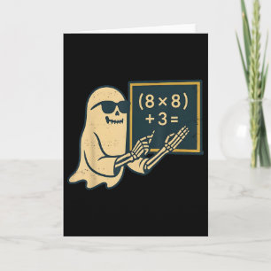 67 Teacher Halloween Skeleton Ghost Six Seven Meme Card