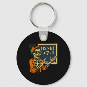 67 Teacher Halloween Skeleton Six Seven Meme Brain Keychain