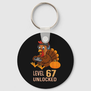67 Thanksgiving Boys Turkey Gamer Six Seven Meme G Keychain