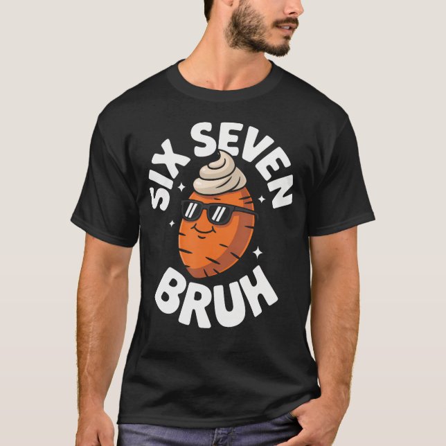 67 Thanksgiving Funny Six Seven Meme Sweet Potato  T-Shirt (Front)