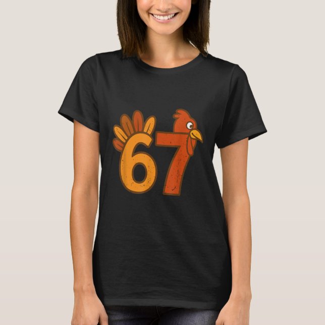 67 Thanksgiving Math Turkey Funny Brainrot Math Te T-Shirt (Front)