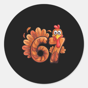 67 Thanksgiving Turkey Classic Round Sticker