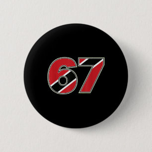 67 Trinidad Togo Flag Number Design  2 Inch Round Button