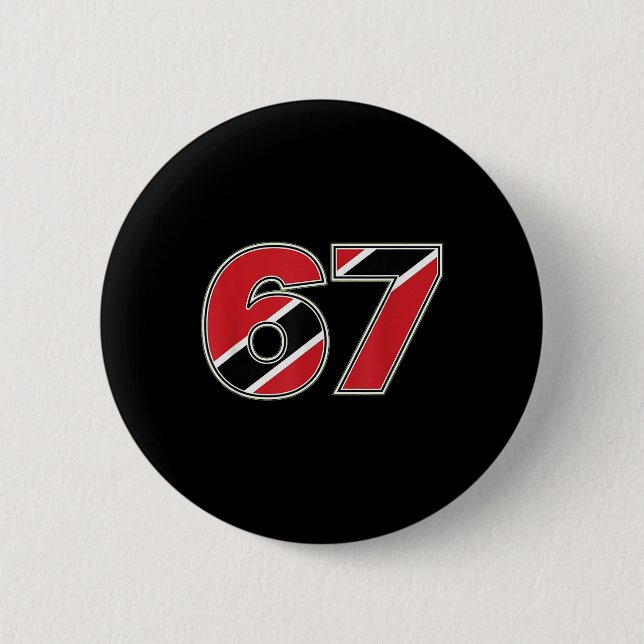 67 Trinidad Togo Flag Number Design  2 Inch Round Button (Front)