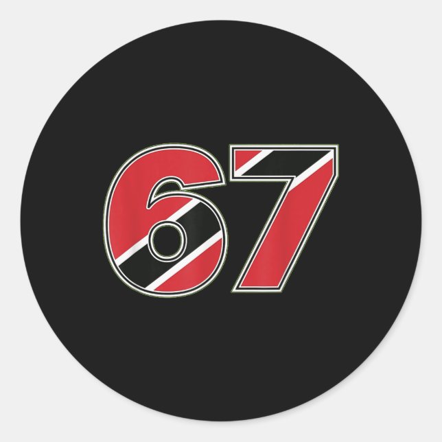 67 Trinidad Togo Flag Number Design  Classic Round Sticker (Front)