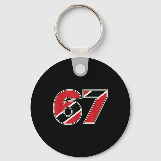 67 Trinidad Togo Flag Number Design  Keychain (Front)