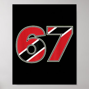 67 Trinidad Togo Flag Number Design Poster
