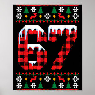 67 Ugly Christmas Flannel Brainrot Design  Poster
