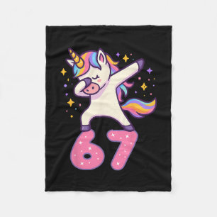 67 Unicorn For Girls Six Seven Meme Brainrot Funny Fleece Blanket