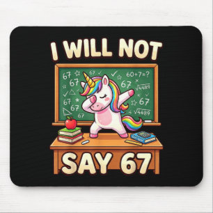 67 Unicorn For Girls Six Seven Meme Brainrot Funny Mouse Pad