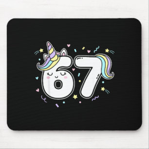 67 Unicorn Six Seven 6-7 Meme Mouse Pad