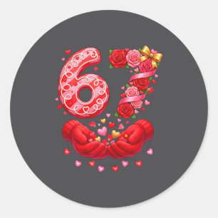 67 Valentine 6 7 Meme Pajamas Holiday Gen Alpha Sl Classic Round Sticker