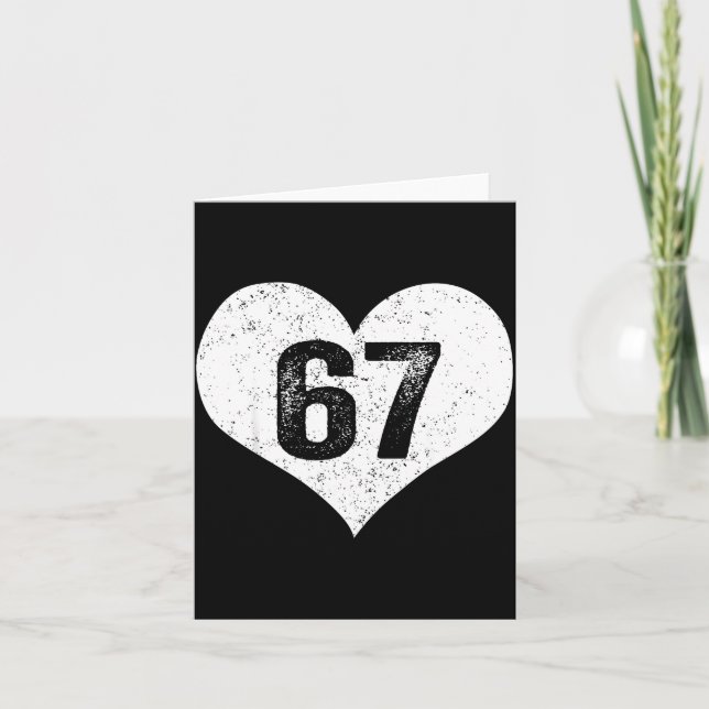 67 Valentine Funny Six Seven 6 7 Meme Gen Alpha Sl Card (Front)