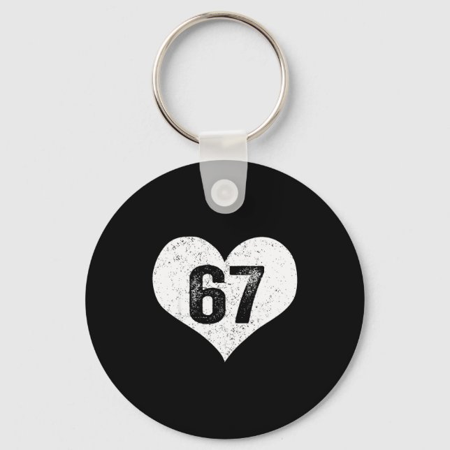 67 Valentine Funny Six Seven 6 7 Meme Gen Alpha Sl Keychain (Front)