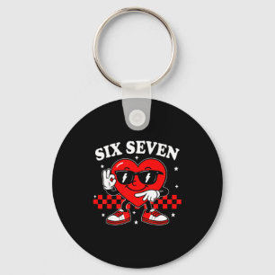 67 Valentine Heart Six Seven 6 7 Meme Valentines D Keychain