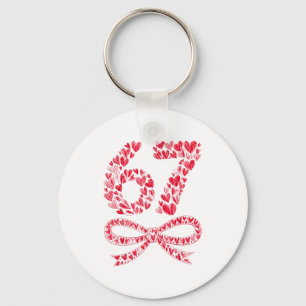 67 Valentine’s Day Heart Meme – Trendy Six Seven Keychain