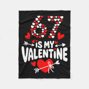 67 Valentine’s Day Meme 67th Birthday 6 7 Valentin Fleece Blanket