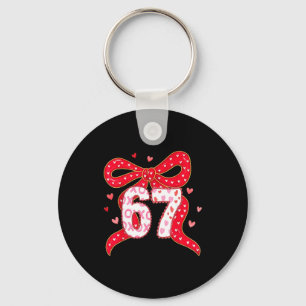 67 Valentine Vibes Coquette Bow Girl Keychain