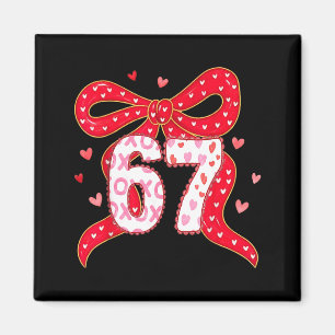 67 Valentine Vibes Coquette Bow Girl Magnet