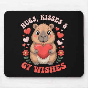 67 Valentines Capybara Wishes Cute Meme Hearts Say Mouse Pad