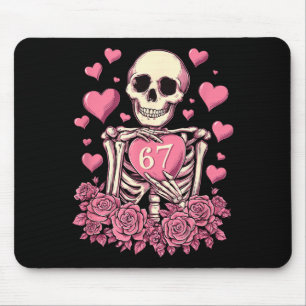 67 Valentines Skeleton Seven Brain Funny Sarcastic Mouse Pad