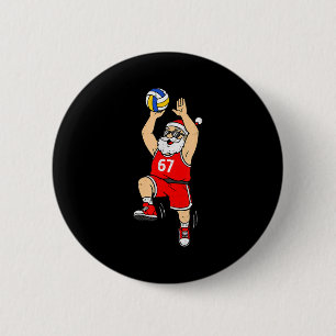 67 Volleyball Santa Six Seven Meme Christmas Srt M 2 Inch Round Button