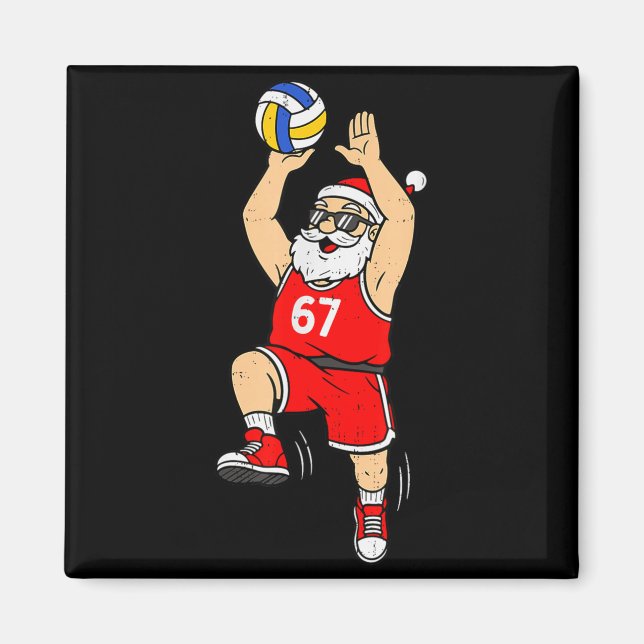 67 Volleyball Santa Six Seven Meme Christmas Srt M Magnet (Front)