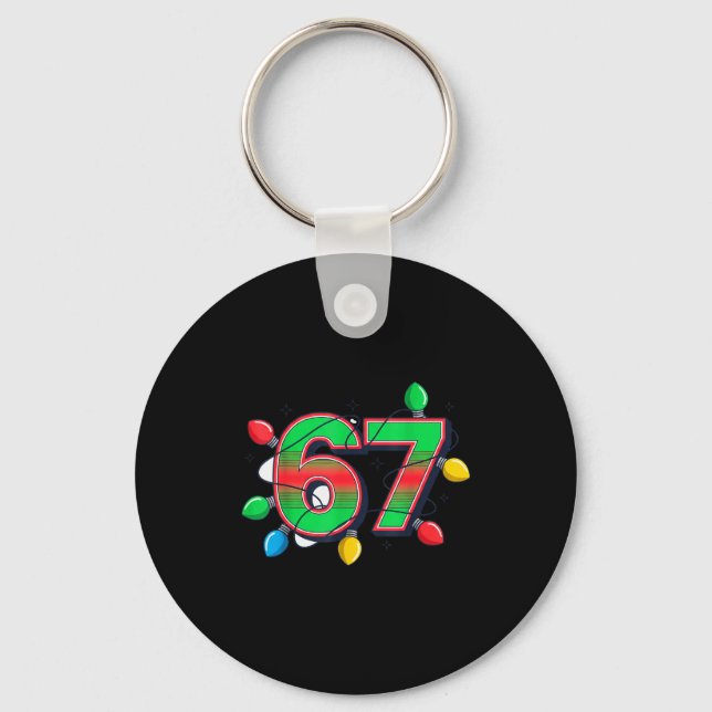 67 Xmas Lights Tacky Meme Design  Keychain (Front)