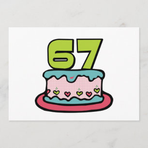 67 Year Old Birthday Cake Card